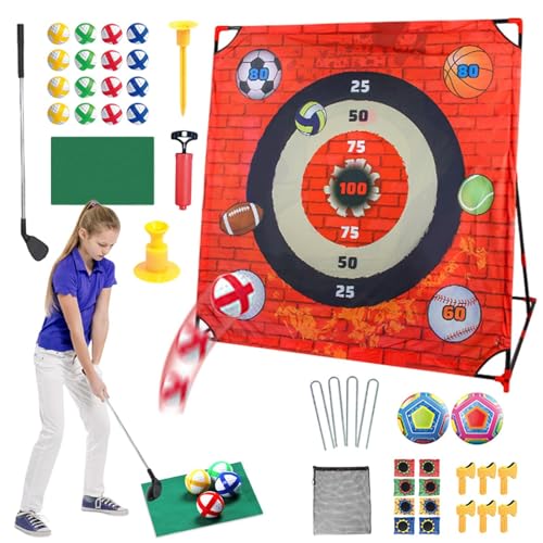 Golfchip-Spiel, Trainingsmatte, Golfchip-Spiel-Set, 4-in-1-Sport-Trainingshilfe, Golfzubehör für Hofübungen, Familie, Erwachsene, Kinder, Teenager, Hinterhof, , Mädchen, Männer von Generisch