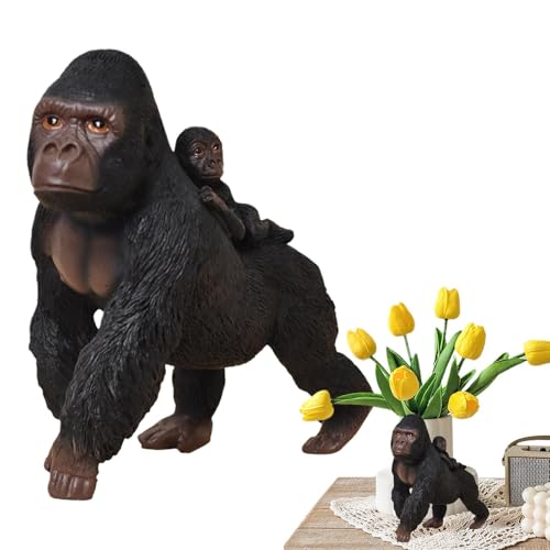 Gorilla-Skulptur-Ornamente, Gorilla-Dekorationen aus Harz,6,5-Zoll-Harz-Desktop-Ornamente Gorilla-Figur-Statuen | Realistische Lernspielzeug-Wildtierskulptur für Kinder und Mädchen Gorilla-Skulptur-Ornamente, Gorilla-Dekorationen aus Harz,6,5-Zoll-Harz-Desktop-Ornamente Gorilla-Figur-Statuen | Realistische Lernspielzeug-Wildtierskulptur für Kinder und Mädchen von Generisch