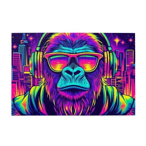 Gorillas Hören Musik 1000 Teile Puzzle für Erwachsene Holzpuzzles für Erwachsene Geschenke Wohnkultur Gorillas Hören Musik 1000 Teile Puzzle für Erwachsene Holzpuzzles für Erwachsene Geschenke Wohnkultur von Generisch