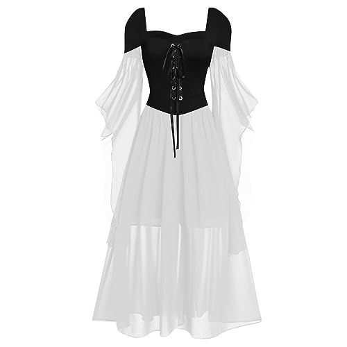 Gothic Kleid Vampir KostüM Damen Halloween KostüM Mittelalter Kleid Mit TrompetenäRmeln Gebundene Taille Kleids Gothic Ampir Hexe Retro Maxikleid SchnüRkleid Halloween Karneval KostüMs Gothic Kleid Vampir KostüM Damen Halloween KostüM Mittelalter Kleid Mit TrompetenäRmeln Gebundene Taille Kleids Gothic Ampir Hexe Retro Maxikleid SchnüRkleid Halloween Karneval KostüMs von Generisch