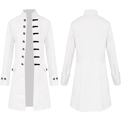 Gothic Mantel Herren - Steampunk Kostüm Herren Gothic Gehrock Halloween Jacke Vintage Viktorianisch Smoking Piratenkostüm Renaissance Uniform Faschingskostüme Karneval Kostüme Männer Cosplay Costume von Generisch