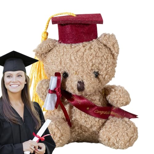 Graduation Bär Kuscheltier, 13cm Großer Plüschbär Mit Urkunde, Souvenir Zum Schulabschluss, Tierisches Schreibtisch, Kinderbären Puppe Für Mädchen Graduation Bär Kuscheltier, 13cm Großer Plüschbär Mit Urkunde, Souvenir Zum Schulabschluss, Tierisches Schreibtisch, Kinderbären Puppe Für Mädchen von Generisch
