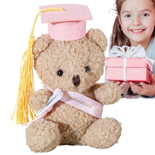 Graduation Bär Kuscheltier, 13cm Großer Plüschbär Mit Urkunde, Souvenir Zum Schulabschluss, Tierisches Schreibtisch, Kinderbären Puppe Für Mädchen Graduation Bär Kuscheltier, 13cm Großer Plüschbär Mit Urkunde, Souvenir Zum Schulabschluss, Tierisches Schreibtisch, Kinderbären Puppe Für Mädchen von Generisch