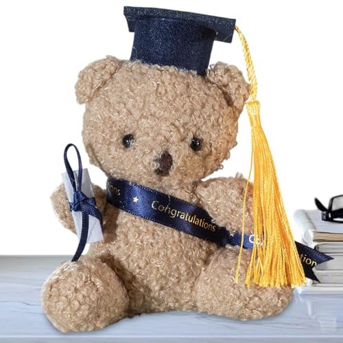 Graduation Bär Kuscheltier, 13cm Großer Plüschbär Mit Urkunde, Souvenir Zum Schulabschluss, Tierisches Schreibtisch, Kinderbären Puppe Für Mädchen Graduation Bär Kuscheltier, 13cm Großer Plüschbär Mit Urkunde, Souvenir Zum Schulabschluss, Tierisches Schreibtisch, Kinderbären Puppe Für Mädchen von Generisch