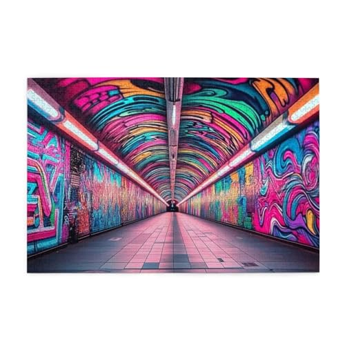 Graffiti Tunnel 1000 Teile Puzzle für Erwachsene Holzpuzzles für Erwachsene Geschenke Wohnkultur Graffiti Tunnel 1000 Teile Puzzle für Erwachsene Holzpuzzles für Erwachsene Geschenke Wohnkultur von Generisch
