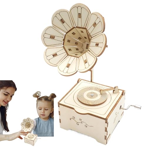 Gramophone Music Box - 3D -Holzpuzzle | Creative Music Box Model Kits | Handwerksmodell -Kits | Klassische Trompetengramophon -Kosmetik Bbox Für Dekoration, Sammler- Und Geschenk Gramophone Music Box - 3D -Holzpuzzle | Creative Music Box Model Kits | Handwerksmodell -Kits | Klassische Trompetengramophon -Kosmetik Bbox Für Dekoration, Sammler- Und Geschenk von Generisch