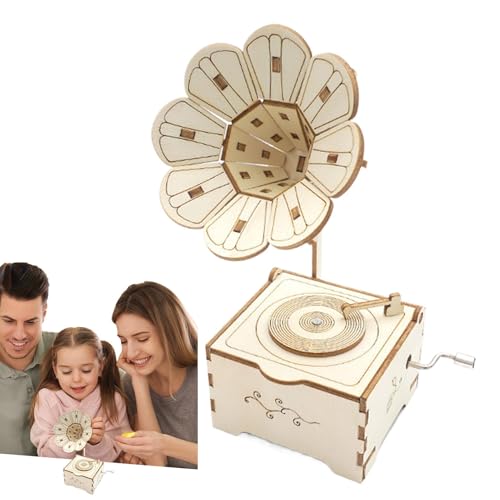 Gramophone Puzzle for Adults, Retro Home Music Box, Wooden Puzzles for Adults, Wooden Retro Music Box Puzzle, Classic Wooden Gramophone, Music Box for Kids, Gramophone Puzzle for Kids von Generisch