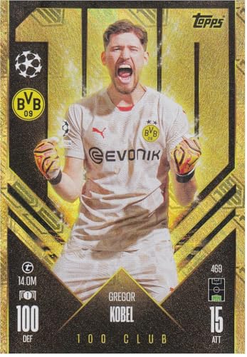 Gregor Kobel t 14.0M Torhüter Dortmund Topps 100 Club CL Fußball Sammelkarte 469 von Generisch