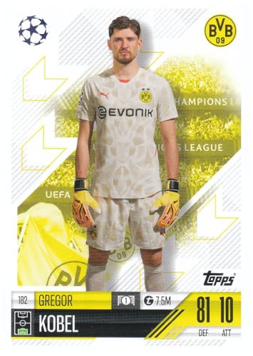 Gregor Kobel t 7.5M Torwart Dortmund Topps Match Attax Fußball Sammelkarte 182 von Generisch