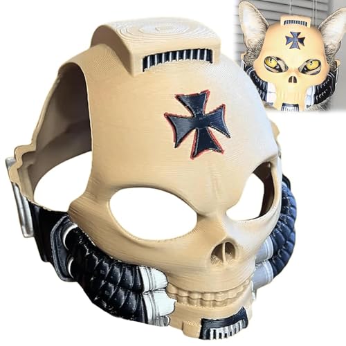 Grimaldus Katzenhelm - Gothic Pet Armor Maske für Katzen & Kleine Hunde, Leichtes Halloween Cosplay Kostüm, Sci-Fi Skull Kitty Dekor für Fotoshootings & Kostümpartys Grimaldus Katzenhelm - Gothic Pet Armor Maske für Katzen & Kleine Hunde, Leichtes Halloween Cosplay Kostüm, Sci-Fi Skull Kitty Dekor für Fotoshootings & Kostümpartys von Generisch