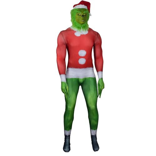 Grinchs Weihnachts-Cosplay-Body, Halloween, Anime-Kostüm, Einteiler, Anime-Rollenspiel, ausgefallene Outfits, Jumpsuit von Generisch