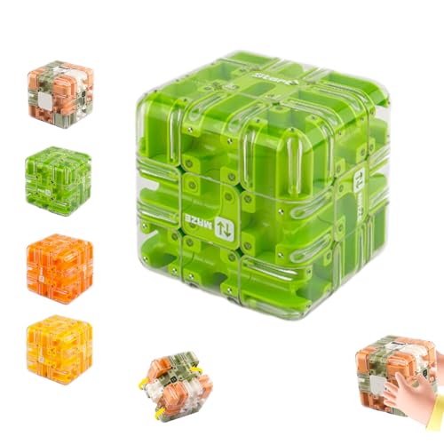 Großer Labyrinth-3D-Puzzle-Würfel, 3D-Zauberwürfel, Labyrinth-Ball-Puzzle, Räumliches Vorstellungsvermögen, Stressabbau und Entwicklung des logischen Denkens (Grün) von Generisch