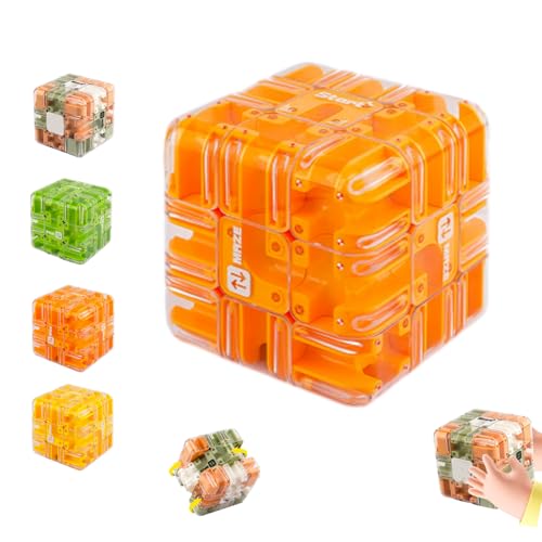 Großer Labyrinth-3D-Puzzle-Würfel, 3D-Zauberwürfel, Labyrinth-Ball-Puzzle, Räumliches Vorstellungsvermögen, Stressabbau und Entwicklung des logischen Denkens (Orange) von Generisch