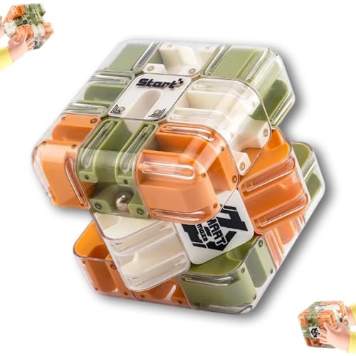 Großer Labyrinth 3D Puzzle Würfel – Spannendes Denkspiel, 2026 Neuer 3D Labyrinth Zauberwürfel & Ball, Anspruchsvoller Logik Puzzle Ball (Farbenmix) von Generisch