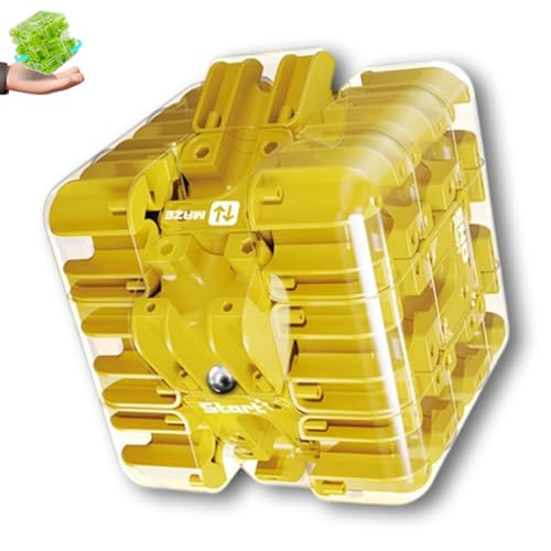 Großer Labyrinth 3D Puzzle Würfel – Spannendes Denkspiel, 2026 Neuer 3D Labyrinth Zauberwürfel & Ball, Anspruchsvoller Logik Puzzle Ball (Gelb) von Generisch