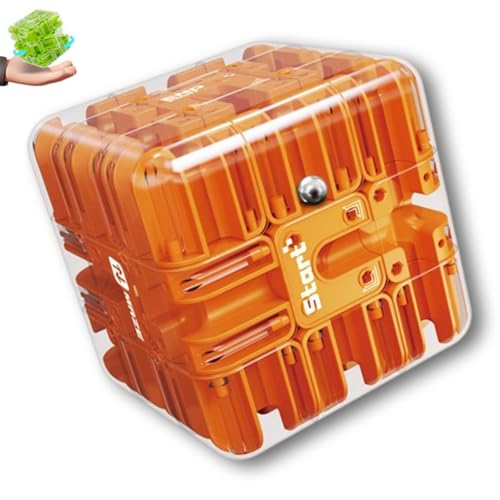 Großer Labyrinth 3D Puzzle Würfel – Spannendes Denkspiel, 2026 Neuer 3D Labyrinth Zauberwürfel & Ball, Anspruchsvoller Logik Puzzle Ball (Orange) von Generisch