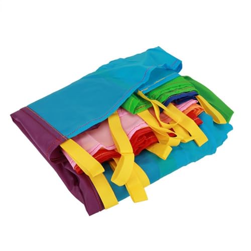 Großer regenbogenfallschirm, regenbogenfarbenes Fallschirm-Spielzeug, mit Griffen, Durchmesser 2 Meter, Gruppe COOPERATIVE GOOPERATIVE, Fallschirmspielzeug für Kinder von Generisch