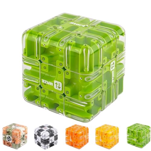Großes 3D -Labyrinth -Puzzle -Labyrinth -Würfel - herausfordernder Hirnteaser mit Stahlkugel, Logik -Training IQ -Spiel für Stressabbau, Bildungsgift -Puzzlegeschenk (Green) von Generisch