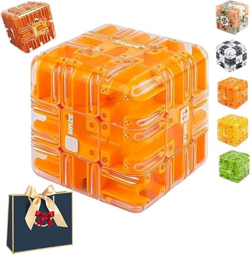 Großes Labyrinth, 3D-Puzzle, Labyrinth-Würfel – Spannendes Denkspiel, Pädagogisches Fokusspiel, Geschenk Für Erwachsene Und Teenager,Orange Großes Labyrinth, 3D-Puzzle, Labyrinth-Würfel – Spannendes Denkspiel, Pädagogisches Fokusspiel, Geschenk Für Erwachsene Und Teenager,Orange von Generisch