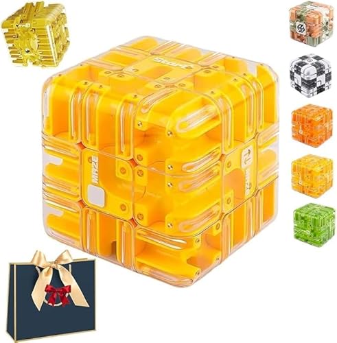 Großes Labyrinth, 3D-Puzzle, Labyrinth-Würfel – Spannendes Denkspiel, Pädagogisches Fokusspiel, Geschenk Für Erwachsene Und Teenager,Yellow Großes Labyrinth, 3D-Puzzle, Labyrinth-Würfel – Spannendes Denkspiel, Pädagogisches Fokusspiel, Geschenk Für Erwachsene Und Teenager,Yellow von Generisch
