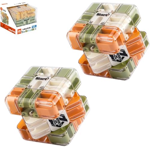 Großes Labyrinth, 3D-Puzzle-Würfel, spannendes Denkspiel, anspruchsvoller Labyrinthball zum Stressabbau und zur Entwicklung des logischen Denkvermögens, Puzzle-Box (A2PCS) von Generisch