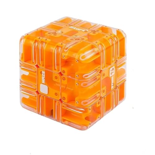 Großes Labyrinth 3D-Puzzle Labyrinth-Würfel, Gehirntrainings-Puzzle kleines Geschenk für Erwachsene Kinder und Jugendliche (orange Farbe) von Generisch