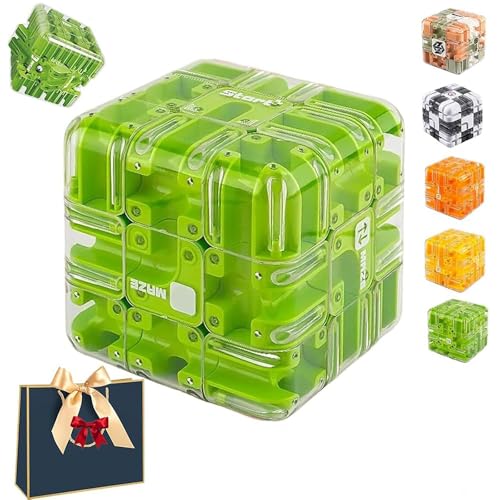 Großes Labyrinth 3D Puzzle Labyrinth-Würfel,3D-Zauber-Labyrinthball & -Würfel,Spannendes Denkspiel,Raumbewusstsein Gehirntraining Spielzeug,Hand-Auge-Koordination und Konzentration schärfen (C) von Generisch