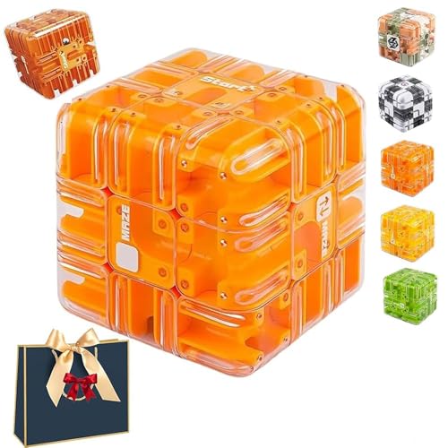 Großes Labyrinth 3D Puzzle Labyrinth-Würfel,3D-Zauber-Labyrinthball & -Würfel,Spannendes Denkspiel,Raumbewusstsein Gehirntraining Spielzeug,Hand-Auge-Koordination und Konzentration schärfen (D) von Generisch