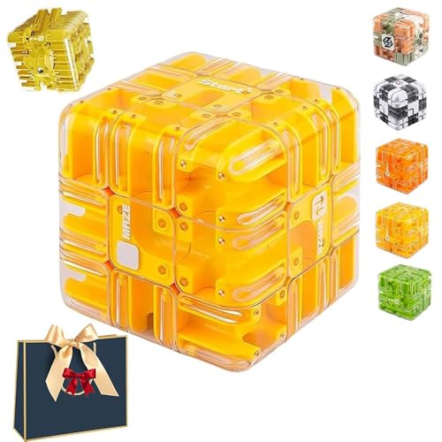Großes Labyrinth 3D Puzzle Labyrinth-Würfel,3D-Zauber-Labyrinthball & -Würfel,Spannendes Denkspiel,Raumbewusstsein Gehirntraining Spielzeug,Hand-Auge-Koordination und Konzentration schärfen (E) von Generisch