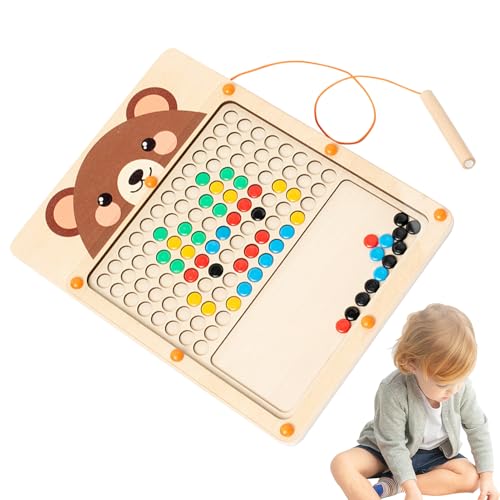 Großes Magnet-Doodle-Board, Holz-Magnet-Zeichenbrett - Magnetisches Lern- und Zählbrett für | Magnetische Puzzles, Zeichenbretter mit magnetischem Stift und Perlen für, Mädchen, Kinder Großes Magnet-Doodle-Board, Holz-Magnet-Zeichenbrett - Magnetisches Lern- und Zählbrett für | Magnetische Puzzles, Zeichenbretter mit magnetischem Stift und Perlen für, Mädchen, Kinder von Generisch