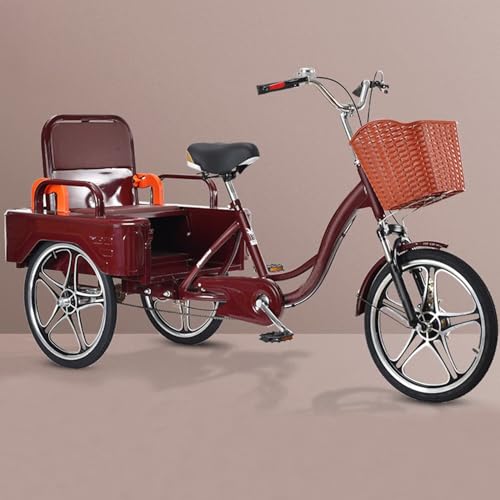 Großes Rikscha-Dreirad mit Pedalen, Mobilitäts-Dreirad mit klappbarem Rücksitz von Generisch