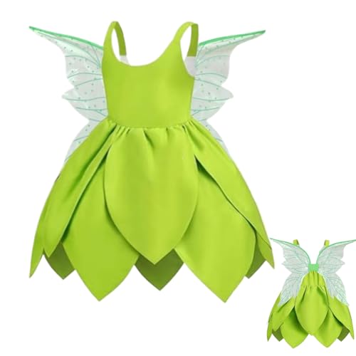 Grüne Fairy Princess Kostüm - Kostüm Für Feen -Prinzessin -Outfit, Fairy Princess Kostüm | Kinder Grüne Prinzessin Kostüm Set Mit Flügel, Kinder Halloween -Kostüm Mit Hexenblumenringen Für Kostüm Grüne Fairy Princess Kostüm - Kostüm Für Feen -Prinzessin -Outfit, Fairy Princess Kostüm | Kinder Grüne Prinzessin Kostüm Set Mit Flügel, Kinder Halloween -Kostüm Mit Hexenblumenringen Für Kostüm von Generisch