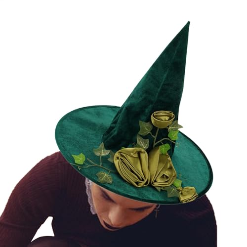 Grüne Hexenhut Erwachsener - Blumenrebe Hexenkappen, Fotografie Requisiten Karneval Hexenhut Blumen Rebe Wizard Hut für Frauen Mädchen Party Kopfbedeckung Accessoire Grüne Hexenhut Erwachsener - Blumenrebe Hexenkappen, Fotografie Requisiten Karneval Hexenhut Blumen Rebe Wizard Hut für Frauen Mädchen Party Kopfbedeckung Accessoire von Generisch