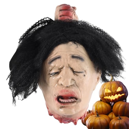 Gruselige Halloween -Köpfe, gruselige gruselige Halloween -Requisiten realistisch - Horrorkopf innen im Freien wasserdichte Halloween -Dekoration für Spukhäuser Wohnzimmer Schlafzimmer von Generisch