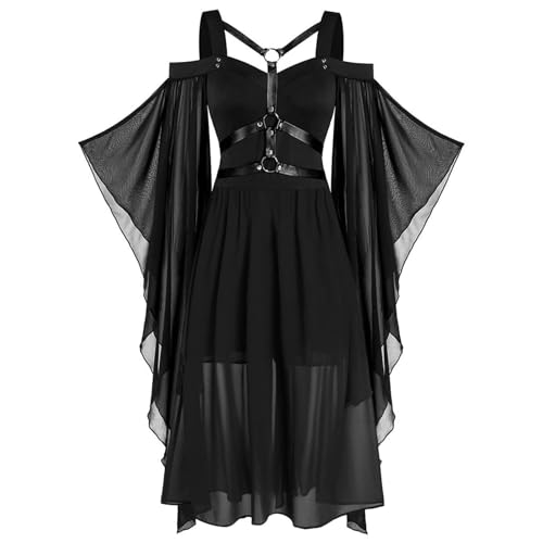 HUIFUAO Gothic-Kleider für Damen, Übergröße, schulterfrei, Schmetterlings-Ärmel, langes Kleid, Vintage-Kostüme, Halloween, Mittelalter, viktorianischer Renaissance-Abend, Cocktail, Festival-Kleidung HUIFUAO Gothic-Kleider für Damen, Übergröße, schulterfrei, Schmetterlings-Ärmel, langes Kleid, Vintage-Kostüme, Halloween, Mittelalter, viktorianischer Renaissance-Abend, Cocktail, Festival-Kleidung von Generisch