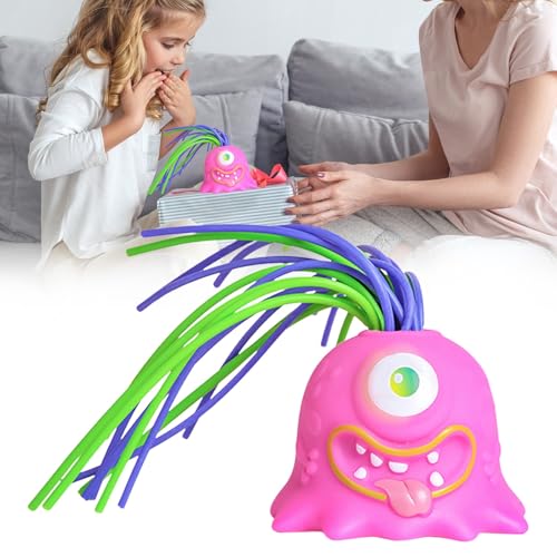 Haare Ziehen Fidget Spielzeug, Anti Stress Monster mit Schreihals, Lustiges Monster-Spielzeug zum Drücken der Haare, Lustiges Haare Ziehen Spielzeug für Kinder uand Erwachsene (Lila) von Generisch