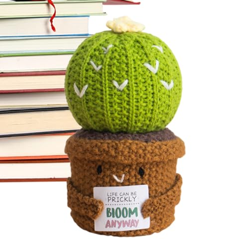Häkelpflanze, gestrickter Kaktus, 6,3 x 3,94 Zoll handgefertigte Handwerkskollektoren, weiche dekorative Puppe für Kinder, Teenager, Erwachsene, Studium, Meditation, Bett, Nachttisch, Bücherregal und Häkelpflanze, gestrickter Kaktus, 6,3 x 3,94 Zoll handgefertigte Handwerkskollektoren, weiche dekorative Puppe für Kinder, Teenager, Erwachsene, Studium, Meditation, Bett, Nachttisch, Bücherregal und von Generisch