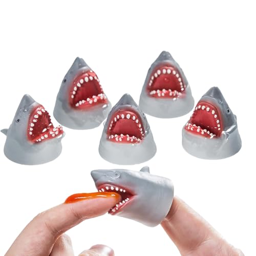 Hai-Fingerpuppen - Theaterpuppen mit 5 Fingerpuppen Tier-Fingerpuppen-Theaterrequisite, lustiges Spielzeug, kreatives Spielzeug, ausziehbare Puppe | für Theatershows, Bühnenaufführungen, Kinderspiele, von Generisch