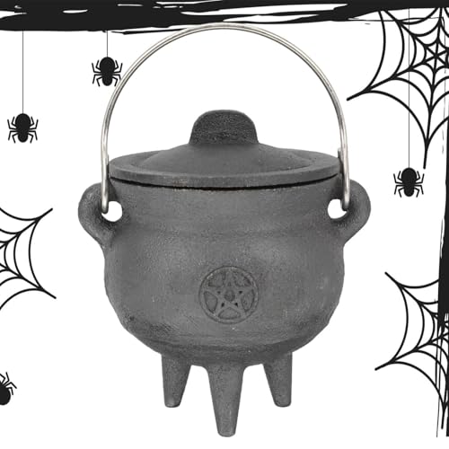 Halloween-, Gusseisenmit Deckel und Griff, Zauberer-Hexen-Dekorations-Requisite, Halloween-Süßigkeitsschale für Halloween-Dekorationen oder Räucherstäbchenverbrennung von Generisch