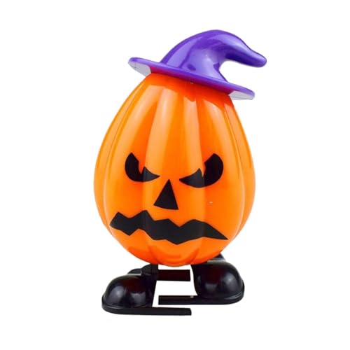 Halloween Aufzieh-Kürbis Spielzeug, Doppelschicht Design mit Hut, 7x4x5,5 cm, Laufender Kürbis für Kinder ab 3 Jahre, für Halloween-Partygeschenke (lila) von Generisch