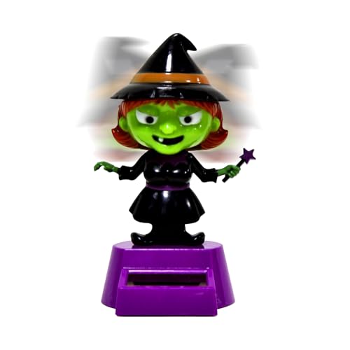 Halloween-Auto-Armaturenbrett-Dekorationen, solarbetriebener Schüttelkopf, Innendekoration für Halloween, Zuhause, Desktop für Herren und Damen von Generisch