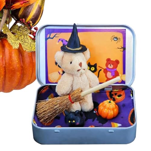 Halloween Bär Im Karton - Hexenbär Im Karton Für Kinder Partydéko - Zauberhaftes Deko Spielzeug Für Schreibtisch Wohnzimmer von Generisch