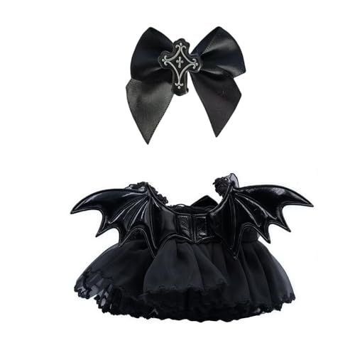 Halloween Black Bat Dress Set with Bow Accessory for 17cm Dolls, Premium Fashion Doll Clothes & Festive Dress - Up Ensemble (Doll Not Included) von Generisch