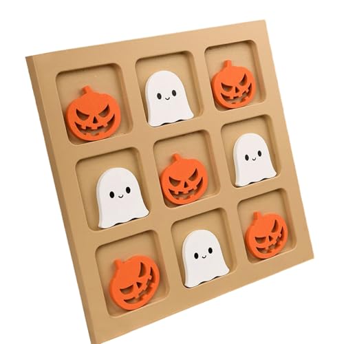 Halloween Brettspiel Aus Holz Für Kinder & Erwachsene, Strategisches Lernspielzeug Für Familie, Reise, Schule (20x20cm, 300g) von Generisch