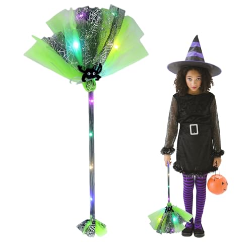 Halloween Broom Prop-Light-up Cosplay Accessoire, Hexenkostümzubehör | Glühender Hexenbesen Für Kinder, Lustige Requisite Für Halloween -Partys, Magischer Besen Für Cosplay, Kostüm -Requisite Für Grus Halloween Broom Prop-Light-up Cosplay Accessoire, Hexenkostümzubehör | Glühender Hexenbesen Für Kinder, Lustige Requisite Für Halloween -Partys, Magischer Besen Für Cosplay, Kostüm -Requisite Für Grus von Generisch