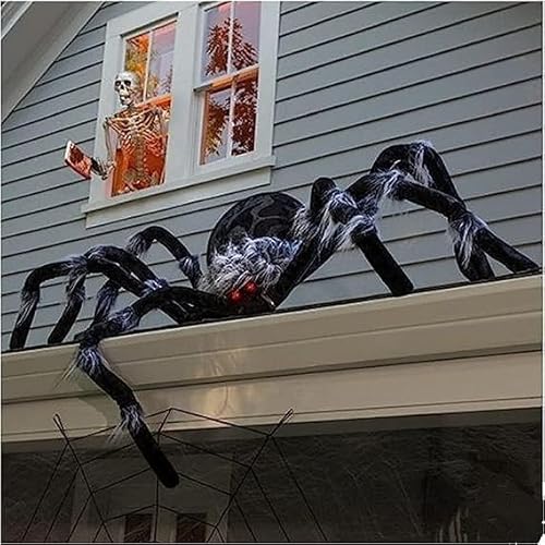 Halloween Deko, Mehrere Größen Halloween Deko Riesen Spinne Dekorationen Schwarze Haarige Realistische Spinnen Gruselige Outdoor Innen Garten von Generisch