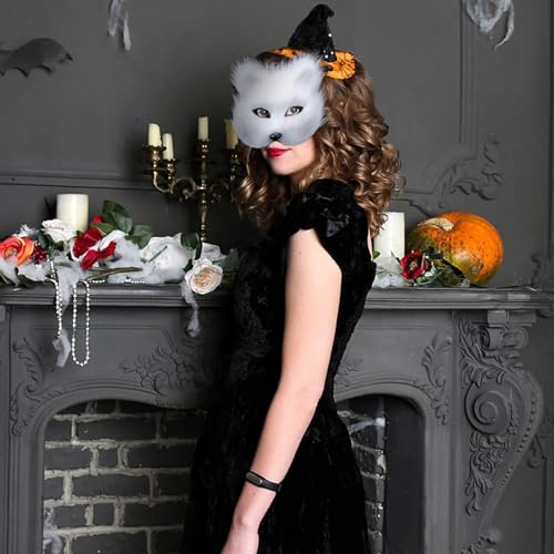 Halloween-Dekoration, Fenstertier, halbes Gesicht, männlich, halbes Gesicht, Tier, Rollenspiel, Halloween-Kostüme und Requisiten, Nachtlicht (Weiß, Einheitsgröße) von Generisch