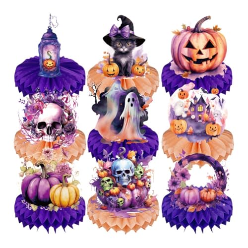 Halloween-Dekoration, Requisiten, Halloween-Wabenornamente, Urlaubsparty für Kinder, Dekorationen, Papierfamilie von Generisch