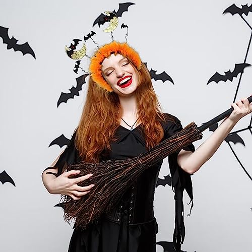 Halloween-Dekoration, gruseliges Halloween-Haarband mit magischem Zaubererhut, festliches Party-Kostüm, Haarschmuck für langes Haar, Nachtlicht (Schwarz, Einheitsgröße) von Generisch