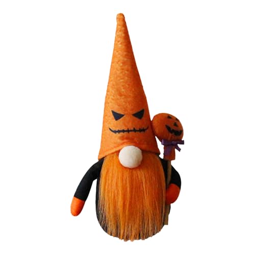 Halloween Dekoration Puppe Kürbis Puppe Ornamente Halloween GNOME Halloween Ornamente Halloween Dekoration Baby-Puppe (Orange, One Size) von Generisch